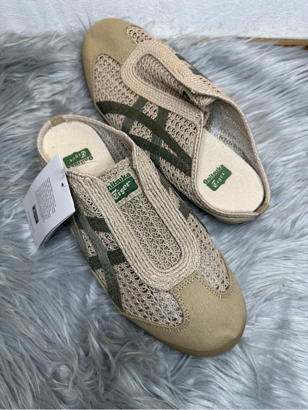 Onitsuka Tiger by Asics Women’s Beige Crochet Slip-On Sneakers